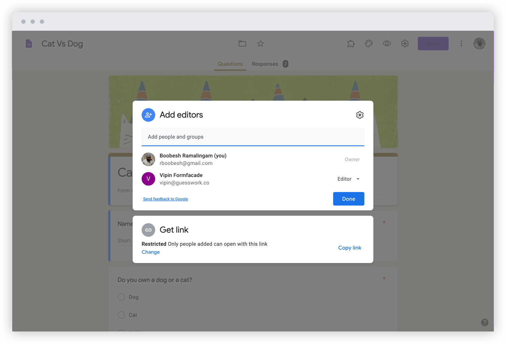 Collaborate on uploaded files with editors in your Google Forms