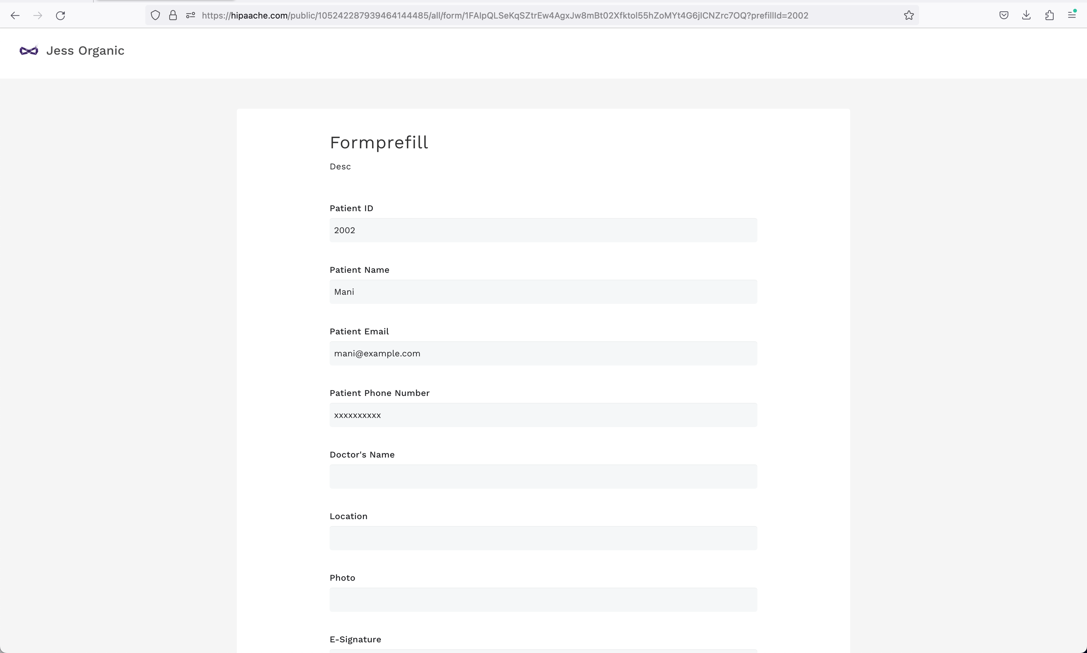 Mask prefill information in the URL to enhance security and protect sensitive data