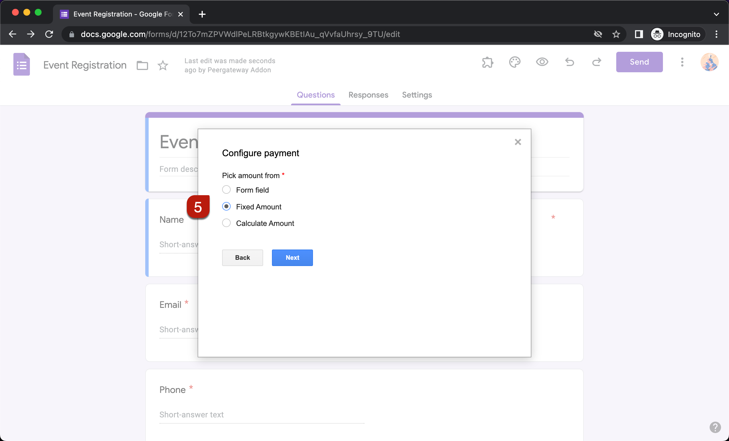 Step 5: Select Fixed Amount and click Next.