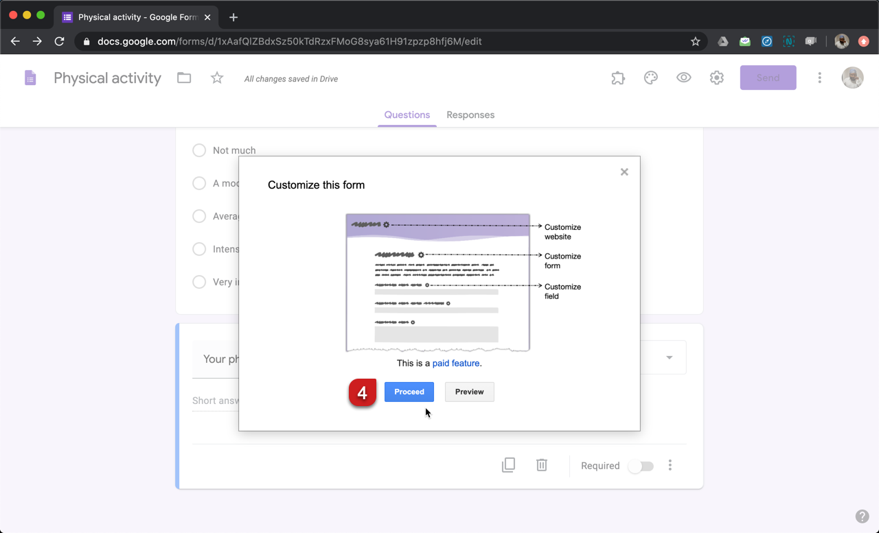 Step 4: Customize introduction popup screen will be displayed. Click on the Proceed button.
