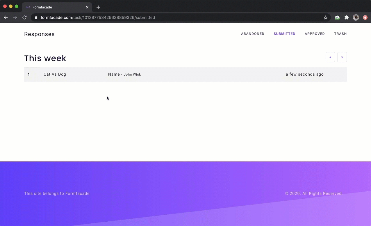 Open your task page > Select SUBMITTED > Choose a response > Click on the link to view the file.
