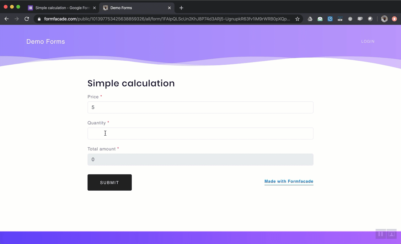 Formfacade Google Forms Calculated Fields