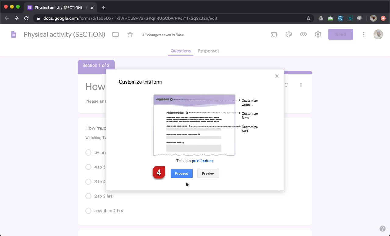Step 4: Customize introduction popup screen will be displayed. Click on the Proceed button.
