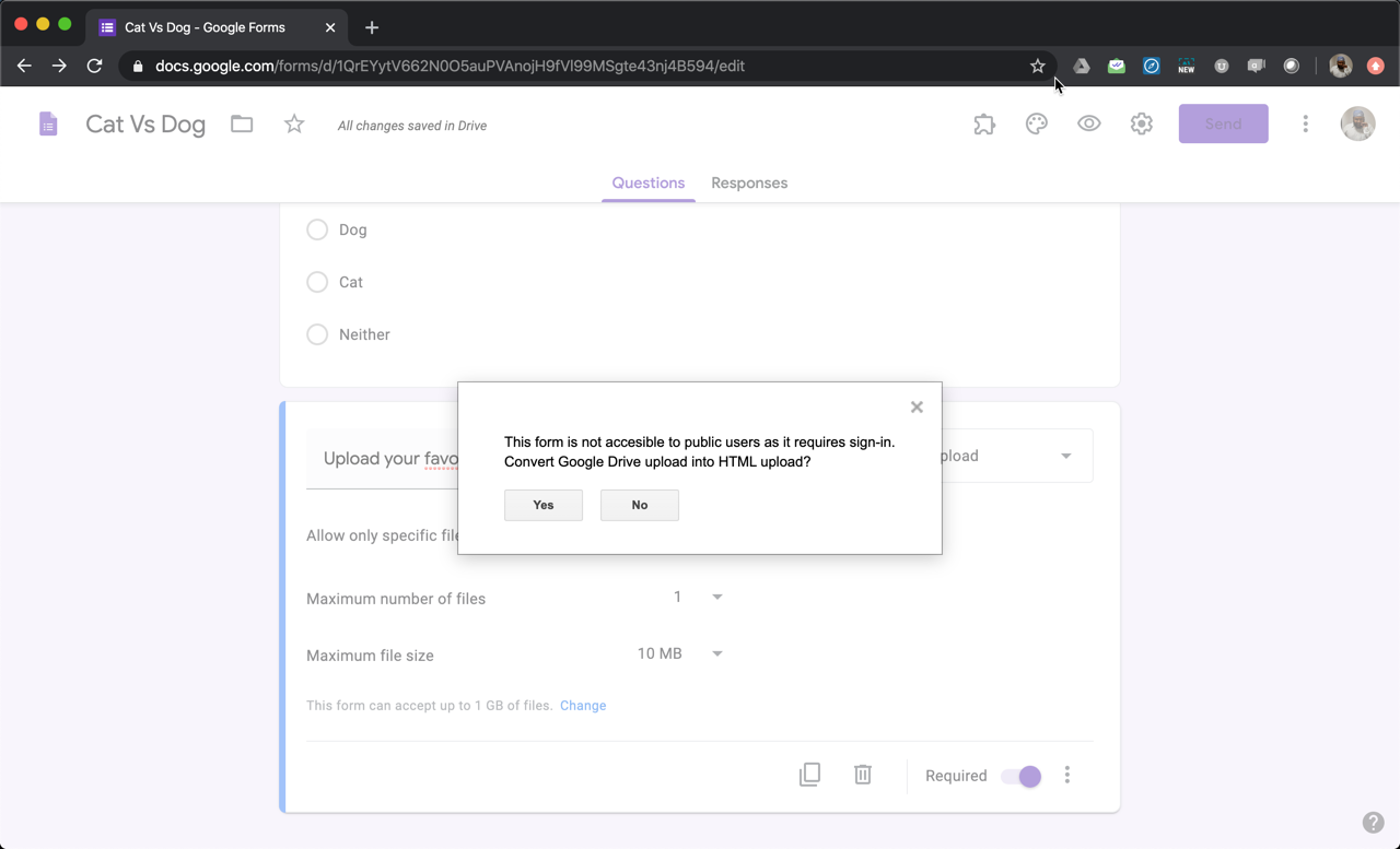 Formfacade How To Upload Files To Google Forms Without A Sign In