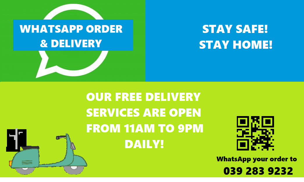 Delivery online via WhatsApp.