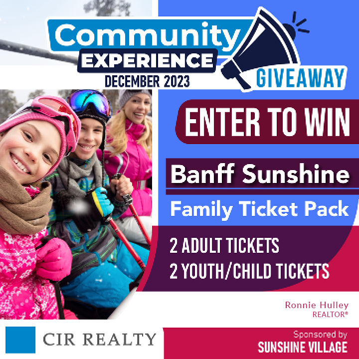 This month's giveaway is A Family Ticket Pack to Banff Sunshine. Includes 2 Adult Tickets and 2 Youth/Child Tickets. Contest is open to residents of Alberta and British Columbia. You must be 18+ to win.