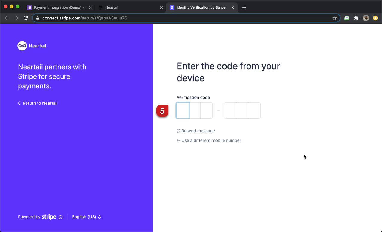 Step 5: You will receive an SMS with a 6 digit verification code. Enter this verification code to confirm your number.