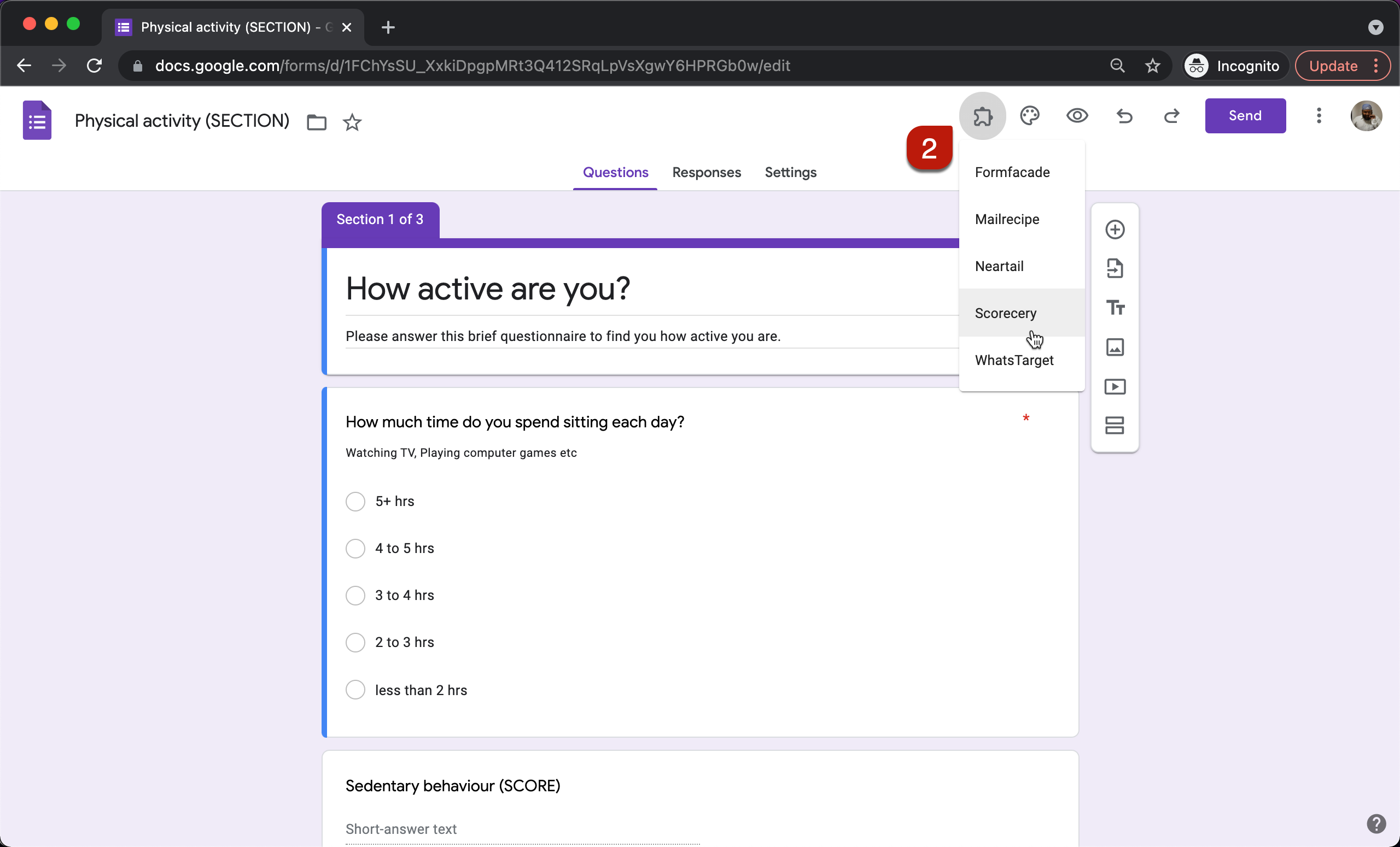 Edit Activity Score