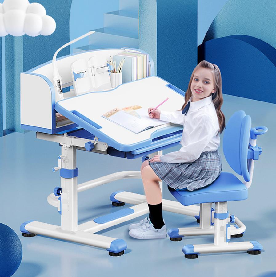 Ergonomic study table, adjustable height suitable from 2yo to 18yo.