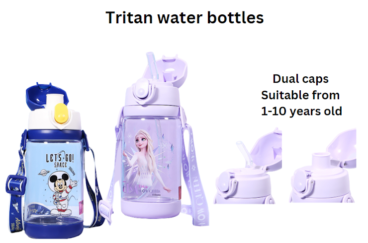 Quality tritan dual caps water bottle