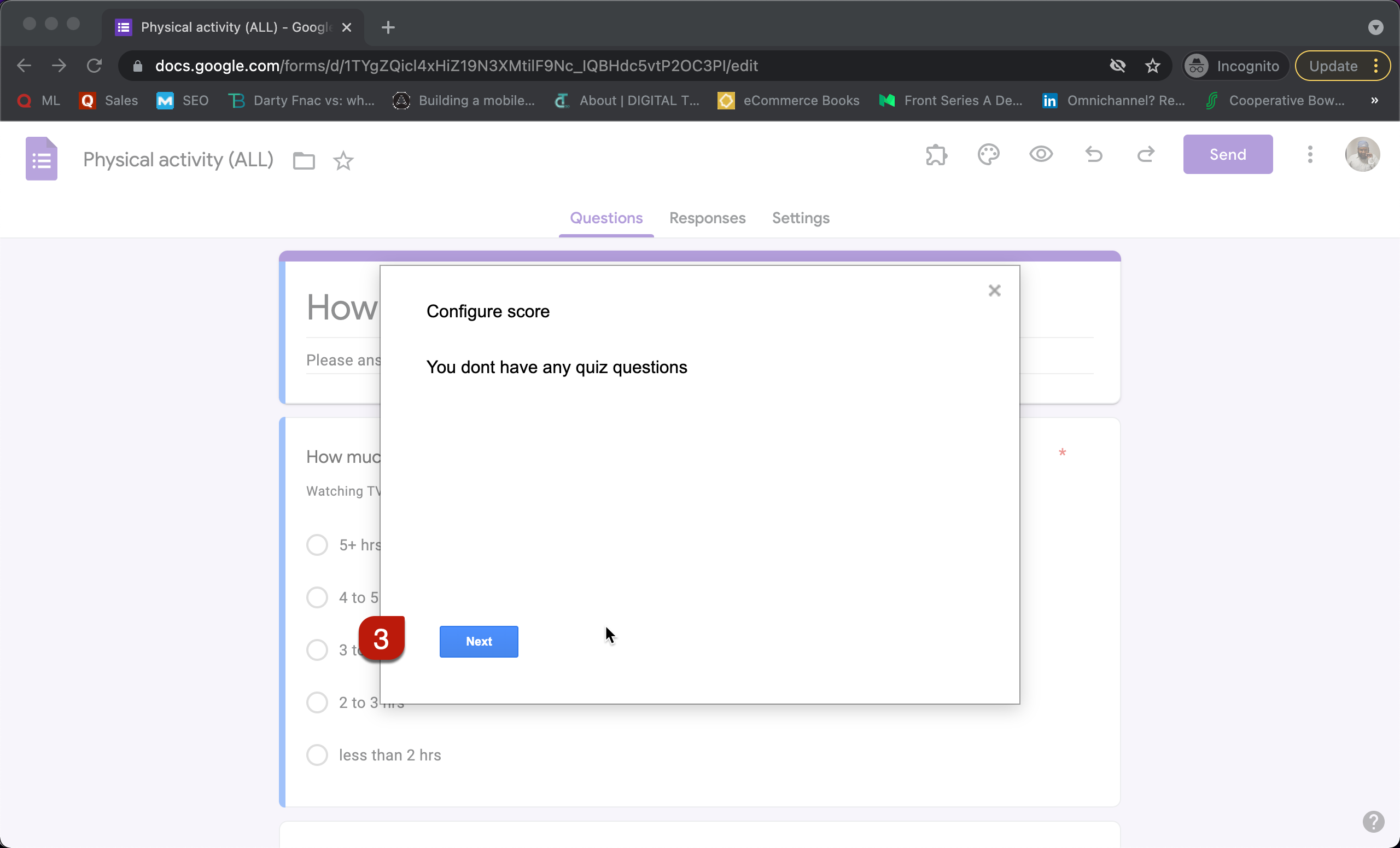 Step 3: Configure score setup wizard will be displayed. Click Next to proceed to the next step.