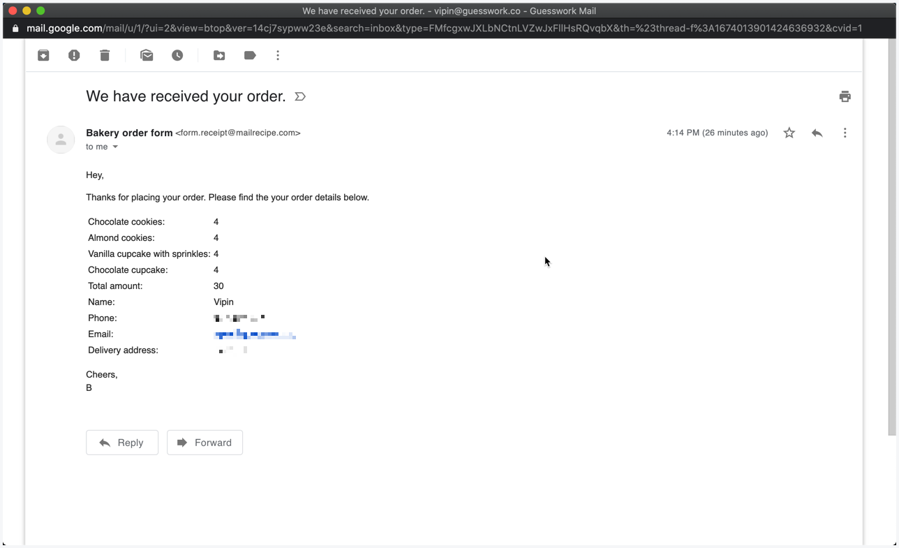 Mailrecipe How To Send A Confirmation Email With A Copy Of The Form Response To The Respondents