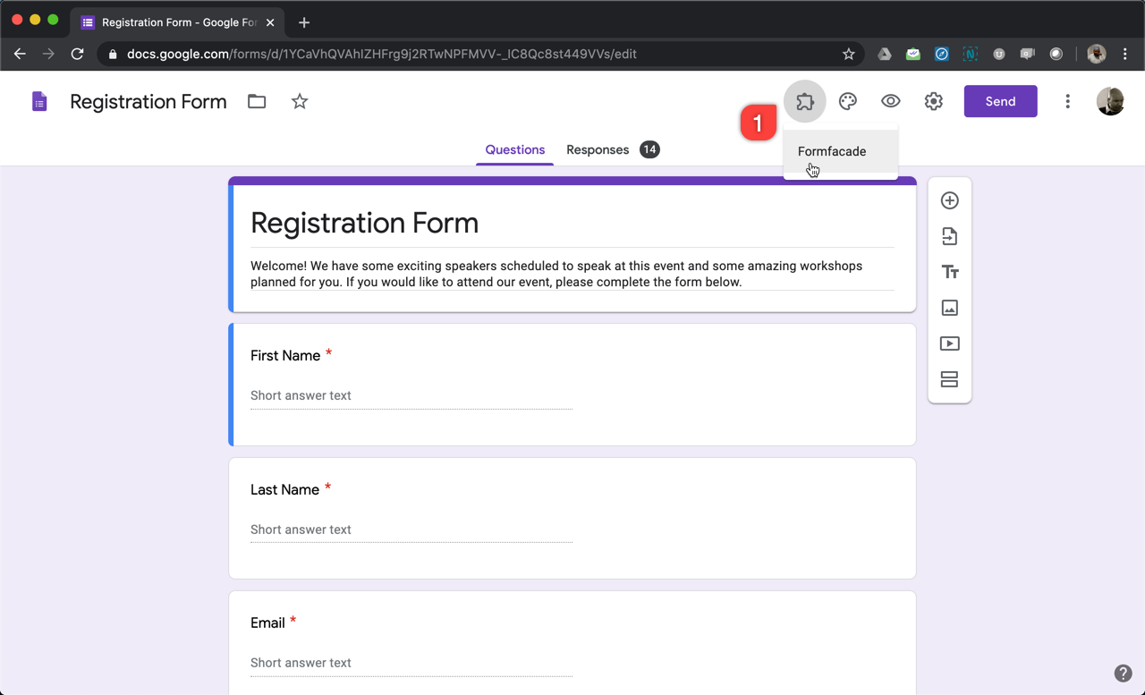 How can I customize the form background color in Google Forms?