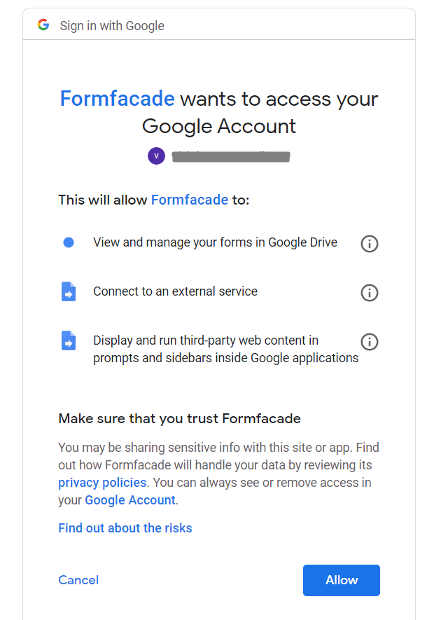 Install Formfacade