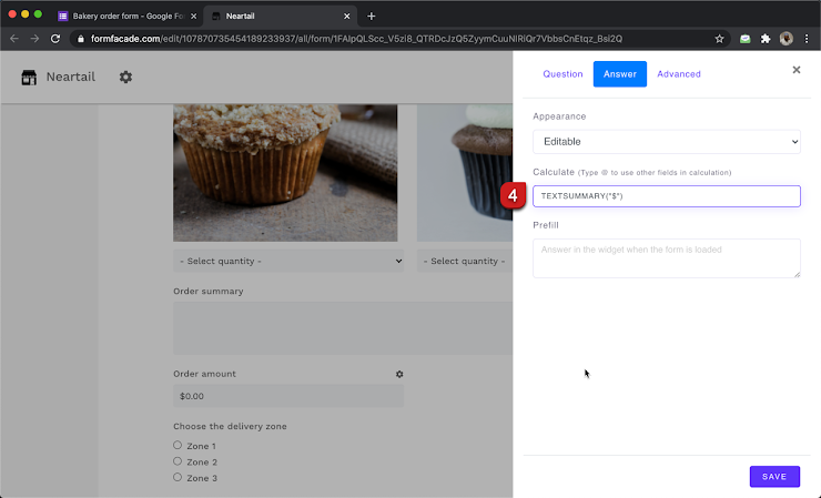 Step 4: Write the TEXTSUMMARY function in the Calculate option as shown below.