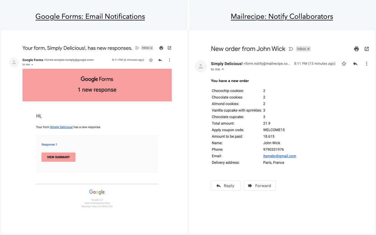 Mailrecipe How to get email notifications for new responses in Google