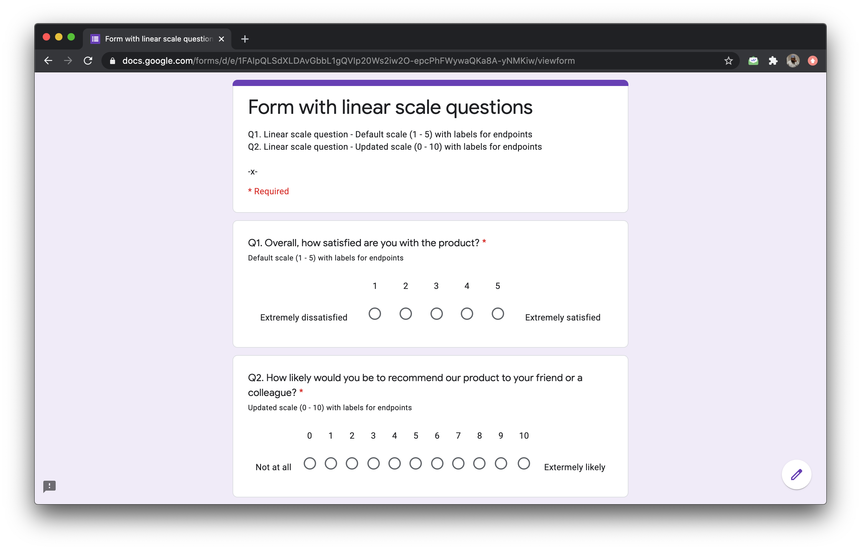 Linear scale