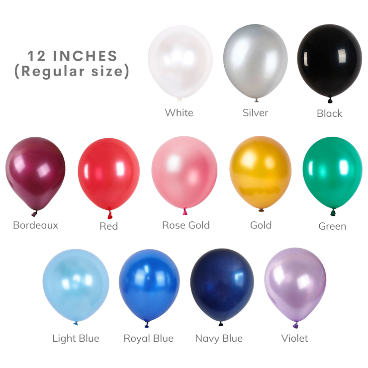 12 INCHES Metallic Balloons