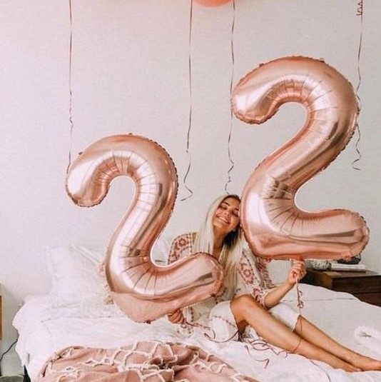 ROSE GOLD 40 INCHES Number Balloon