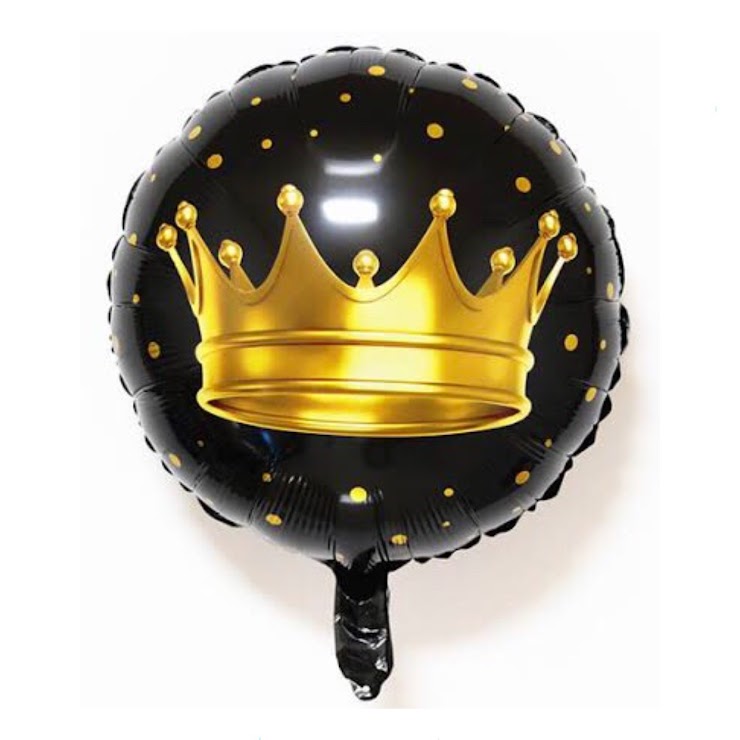 18 INCHES Black Crown Balloon
