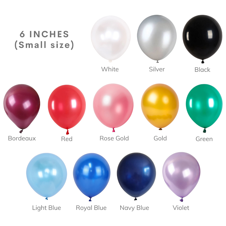 6 INCHES Metallic Balloons
