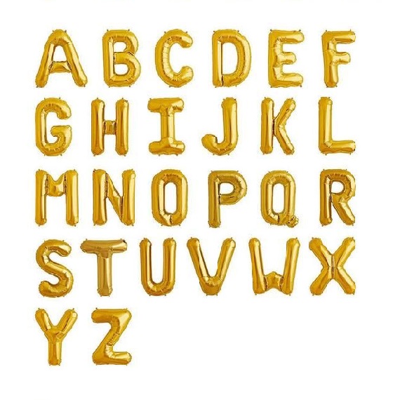 GOLD 16 INCHES Letter Balloon