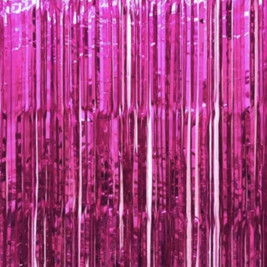 Fuchsia Pink Foil Curtains