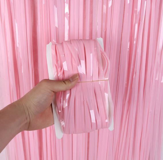Pastel Pink Foil Curtains