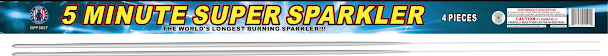 #2 - 36"  Sparkler Lasts 5 minutes - 4 pieces. Each pack $12