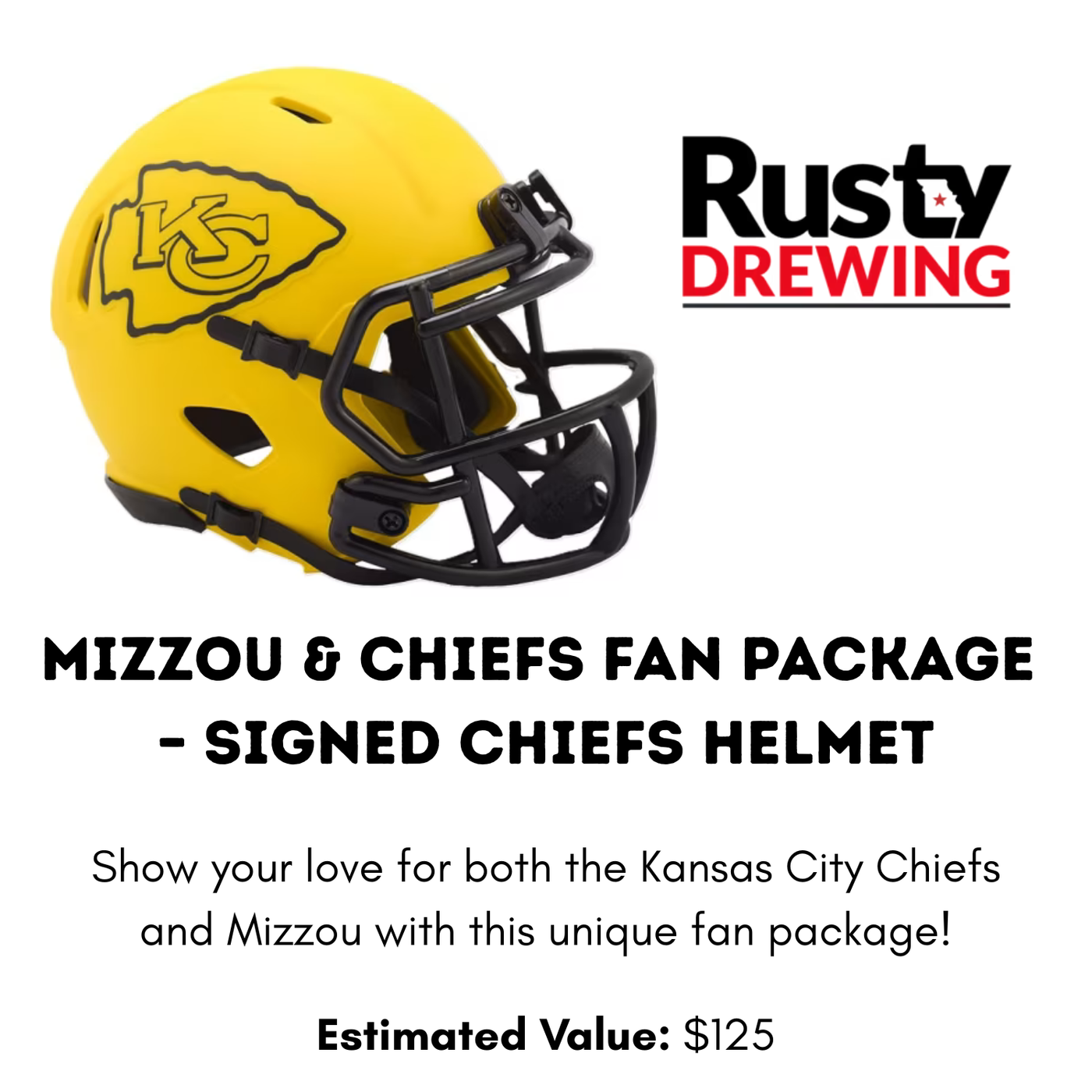 Mizzou & Chiefs Fan Package – Signed Chiefs Helmet
