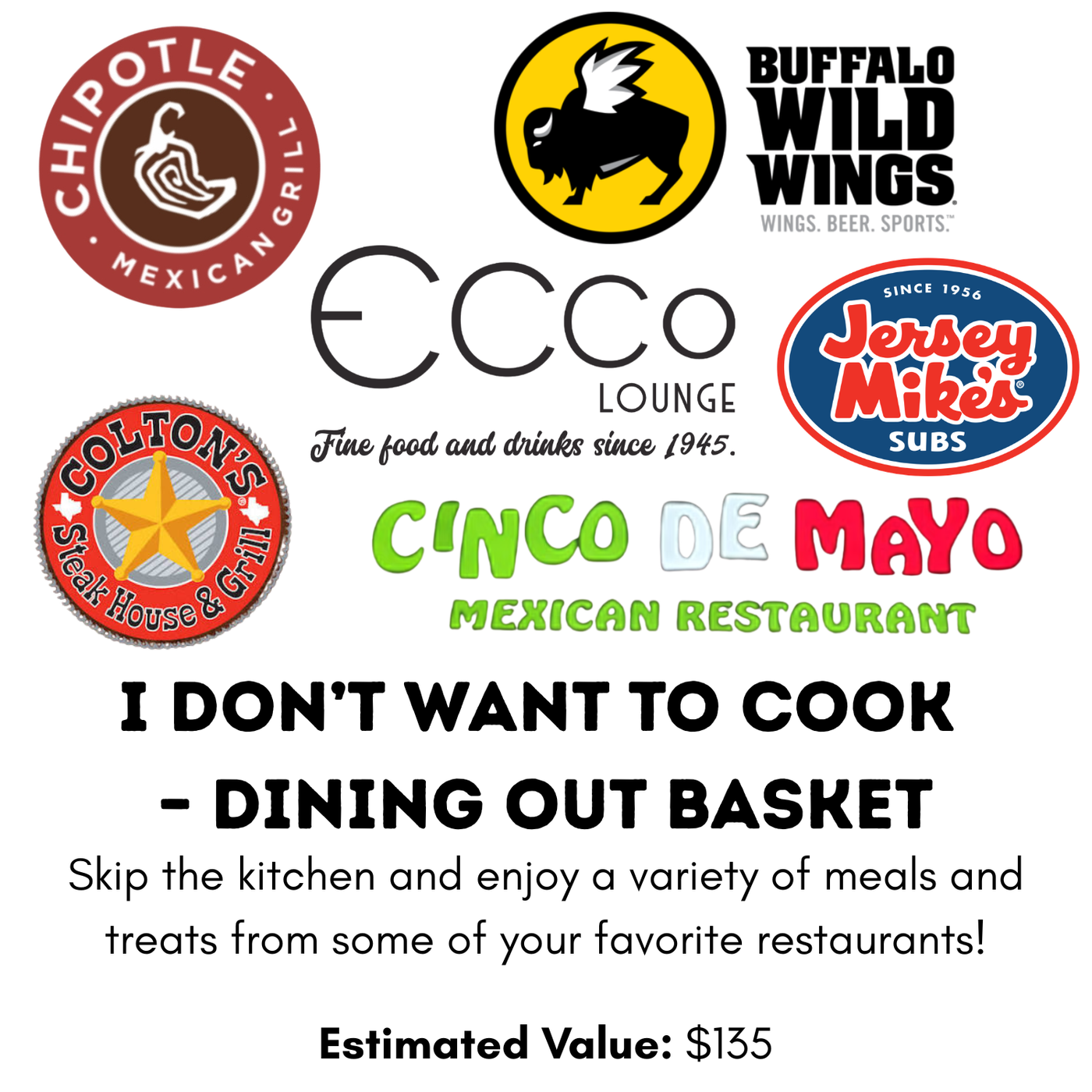 I Don’t Want to Cook – Dining Out Basket