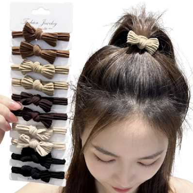 Butterfly knot hair ties (pack of 10) - Mixed Brown $1.38