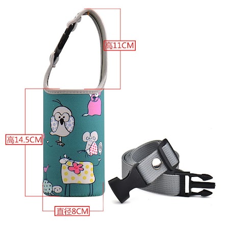 Water bottle Bag - Green Animals (S) $3.68