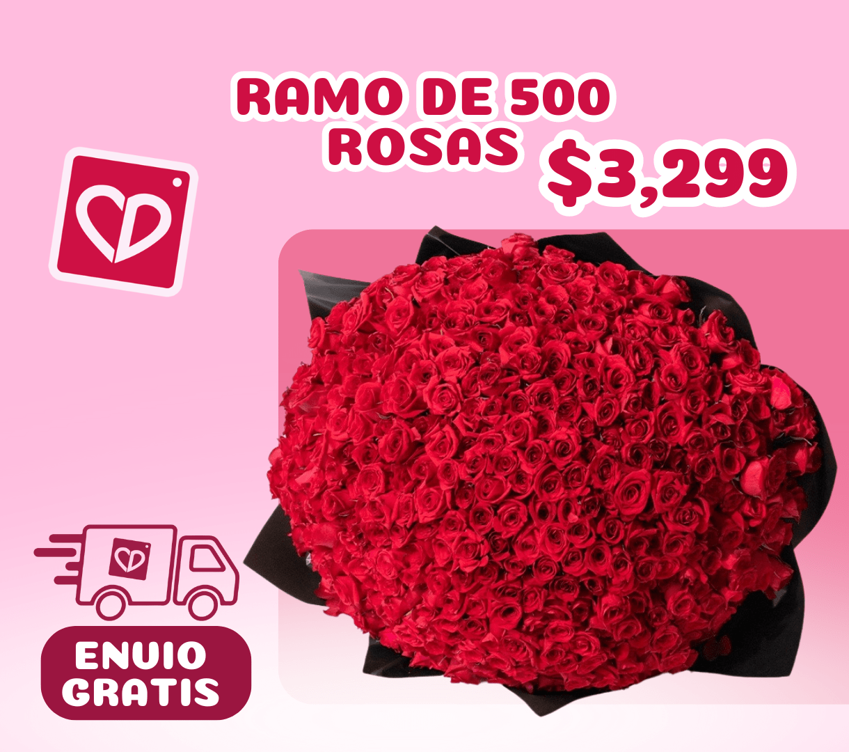 RAMO BUCHON DE 500 ROSAS