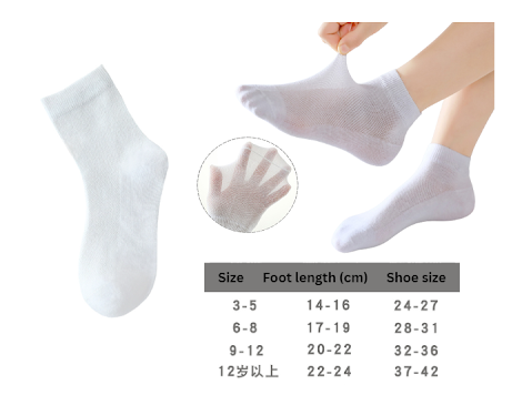 White mesh socks $1.00