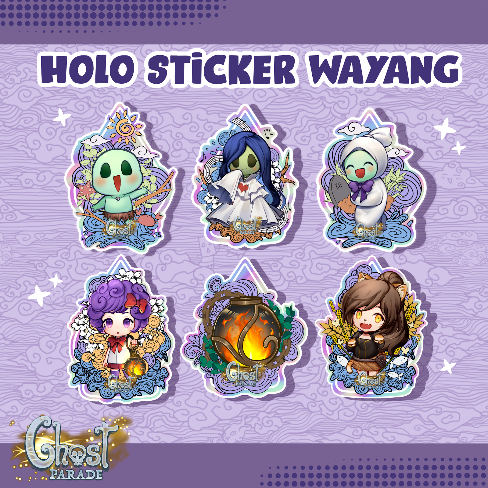 HOLO STICKER WAYANG (SET 6pcs)