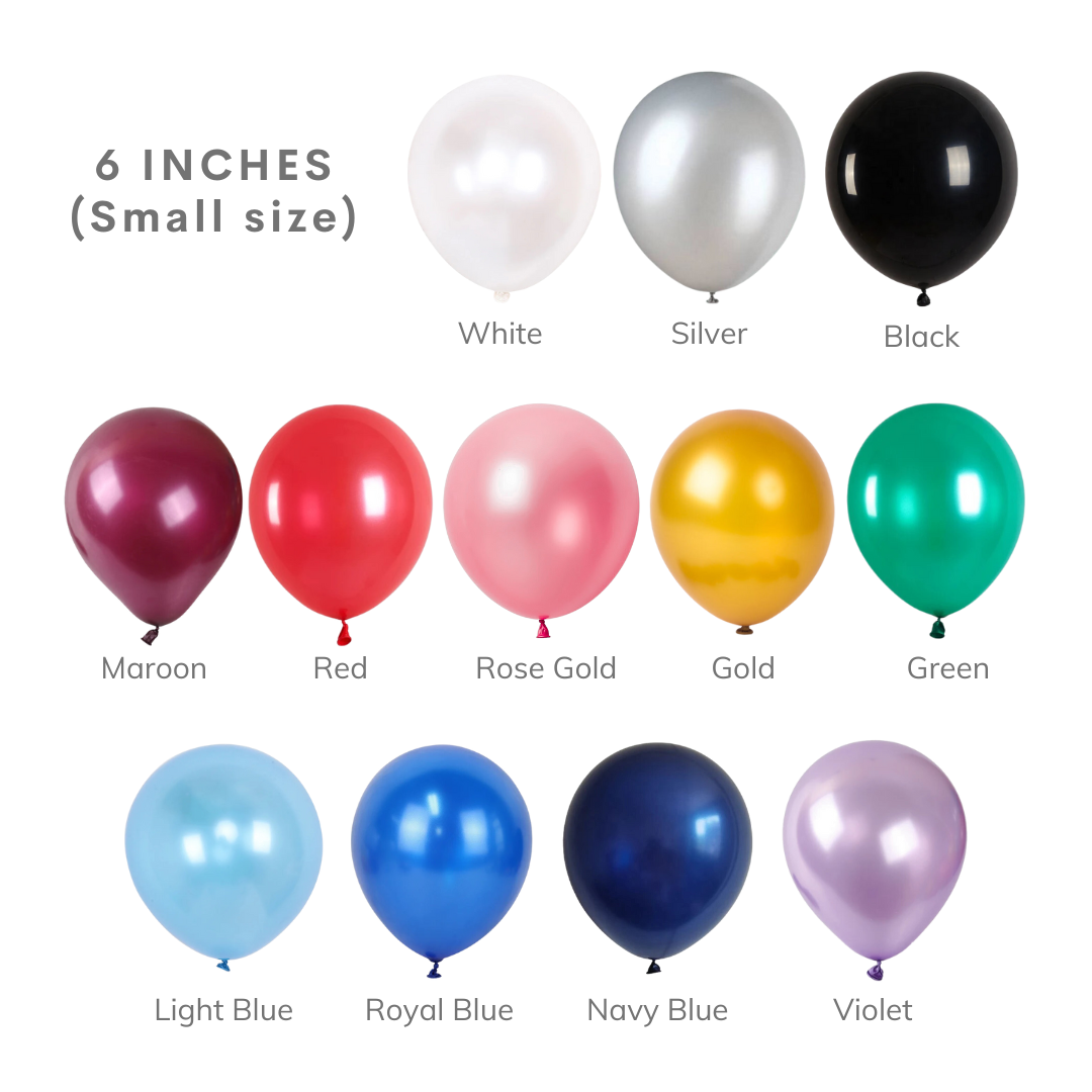 6 INCHES Metallic Balloons