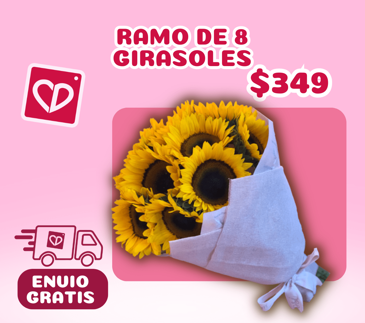 RAMO DE 8 GIRASOLES