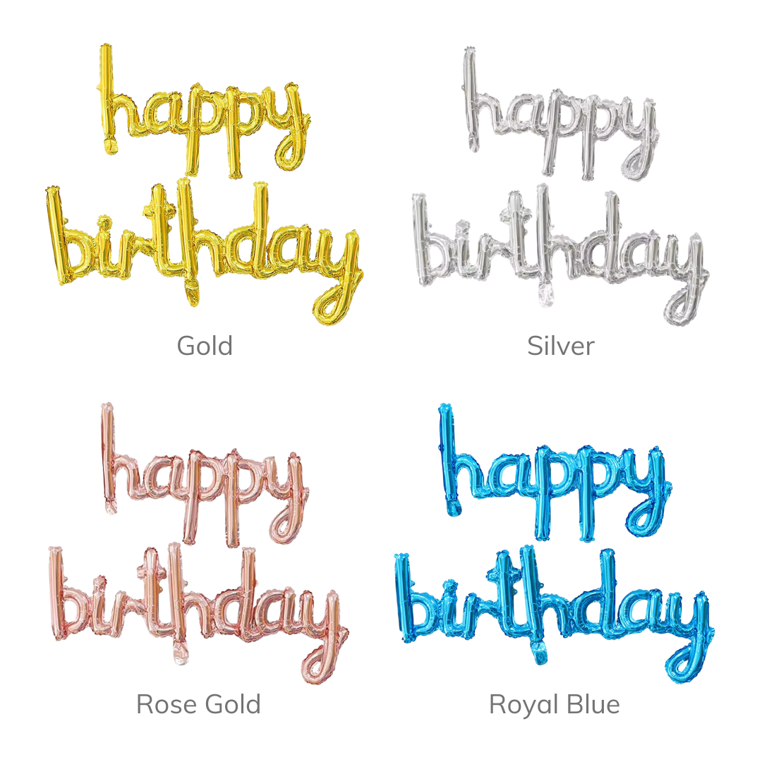 Cursive Happy Birthday Foil Balloon