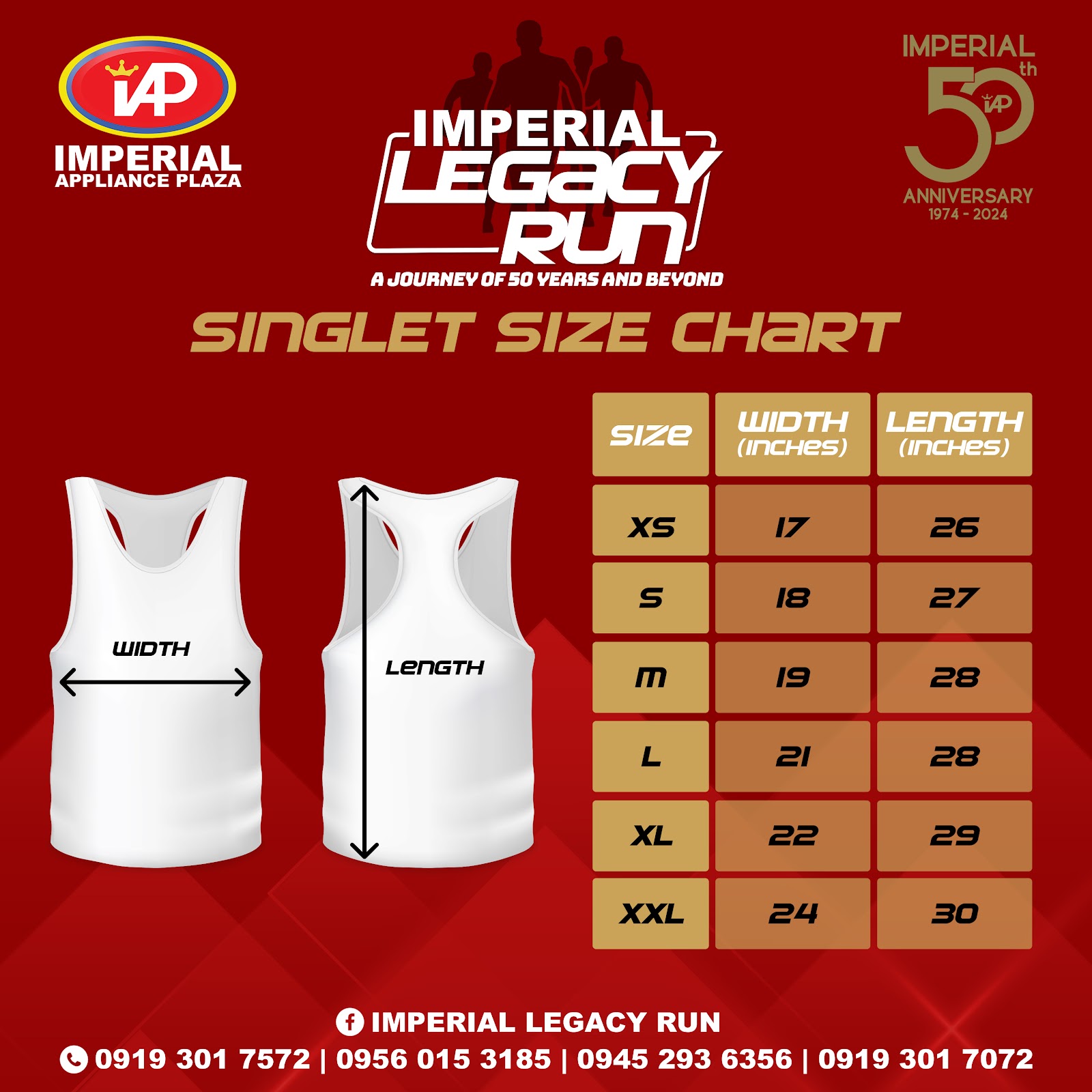 SINGLET SIZE