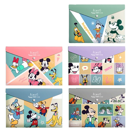 Button folders (Set of 5) - Mickey & Friends Always $4.99