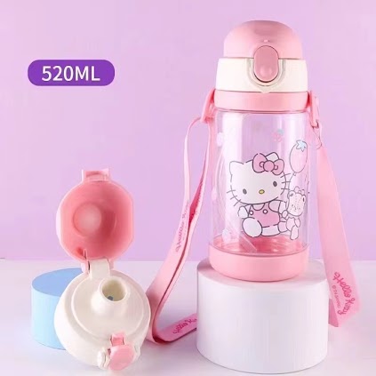 Dual caps water bottle - Kitty $11.90