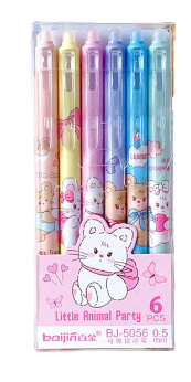 Erasable blue pens (box of 6) - Animal party $2.40