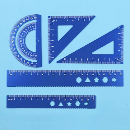 Metal Rulers (set of 5) - Blue $4.80