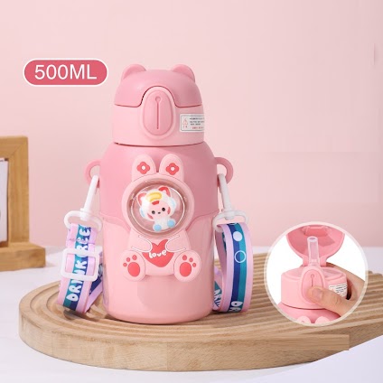 Straw thermal bottle - Pink $7.80