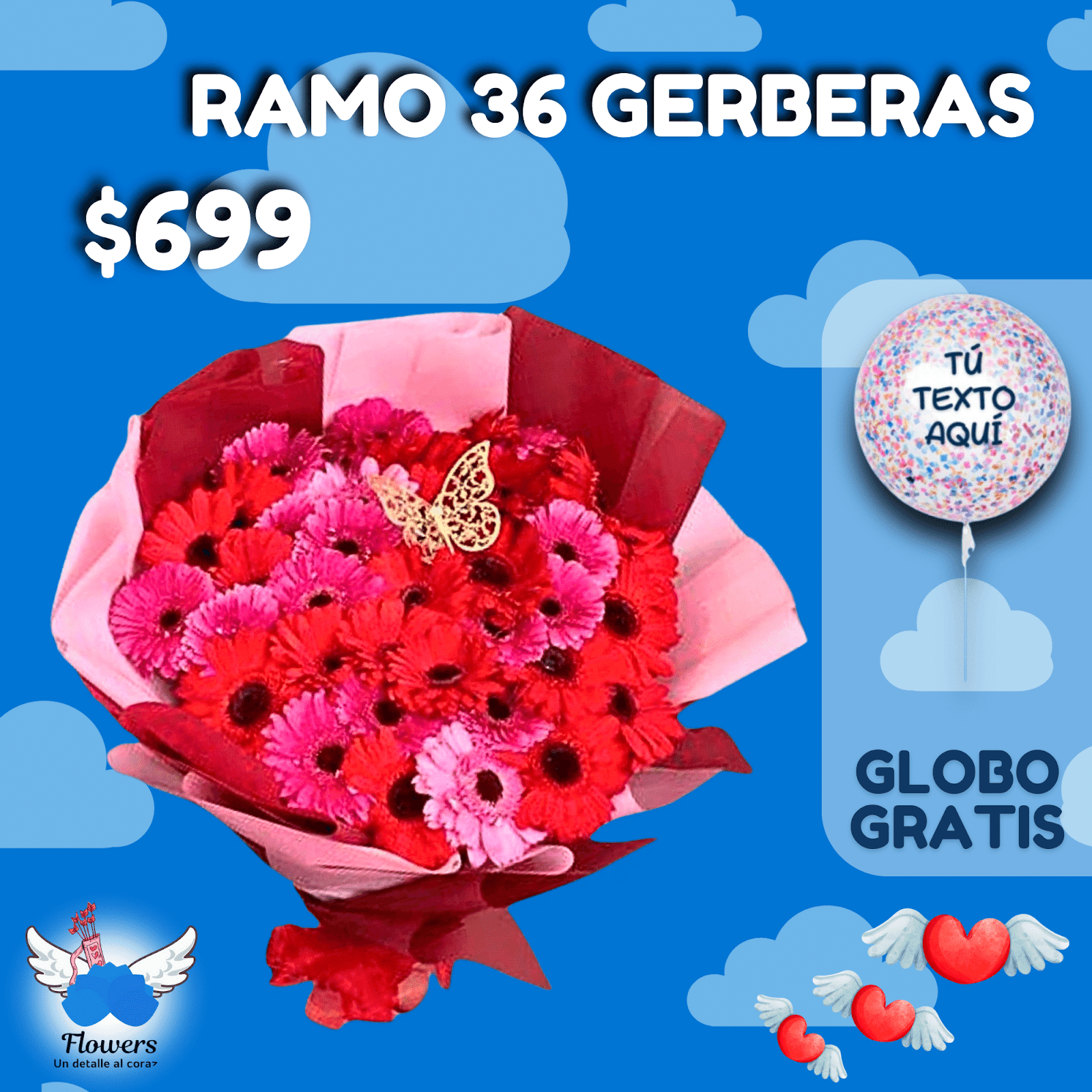 RAMO DE 36 GERBERAS