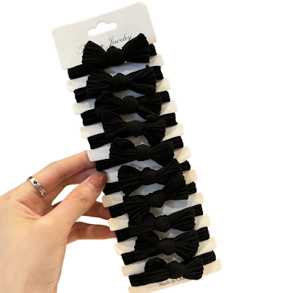 Butterfly knot hair ties (pack of 10) - Black $1.38