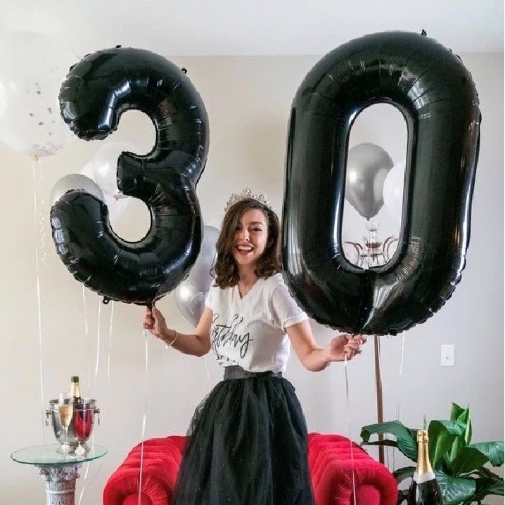 BLACK 40 INCHES Number Balloon