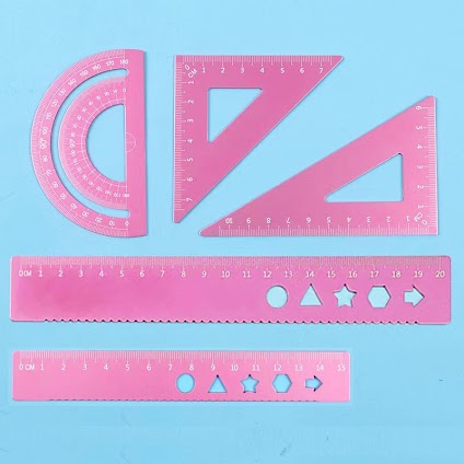 Metal Rulers (set of 5) - Pink $4.80