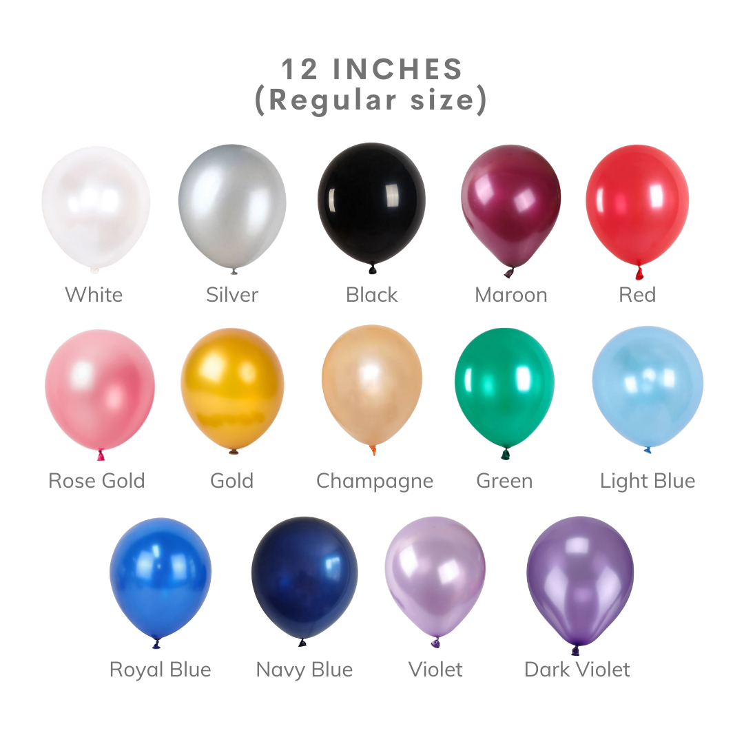 12 INCHES Metallic Balloons